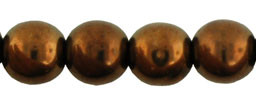 6mm Round Glass Beads, Dark Bronze (Qty: 25)