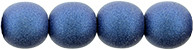 6mm Round Glass Beads, Blue Metallic Suede (Qty: 25)