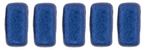 2-Hole Brick Beads, Blue Metallic Suede (Qty: 25)