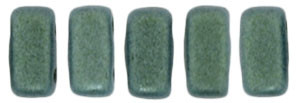 2-Hole Brick Beads, Light Green Metallic Suede (Qty: 25)