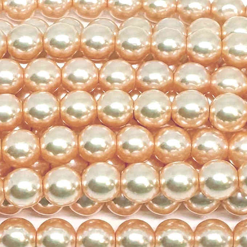 2mm Czech Glass Pearls, Peach (Qty: 50)