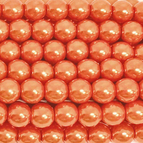 3mm Czech Glass Pearls, Burnt Orange (Qty: 50)