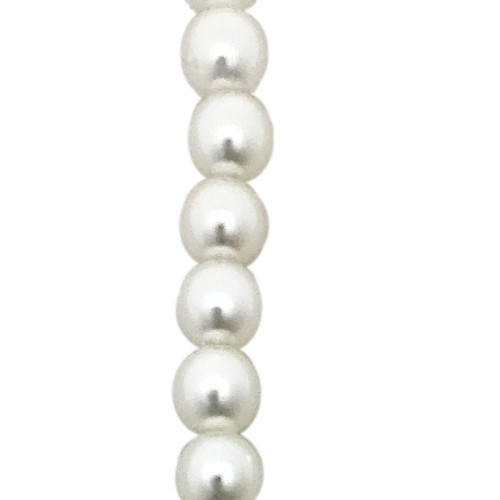 4mm Czech Glass Pearls, White (Qty: 50)