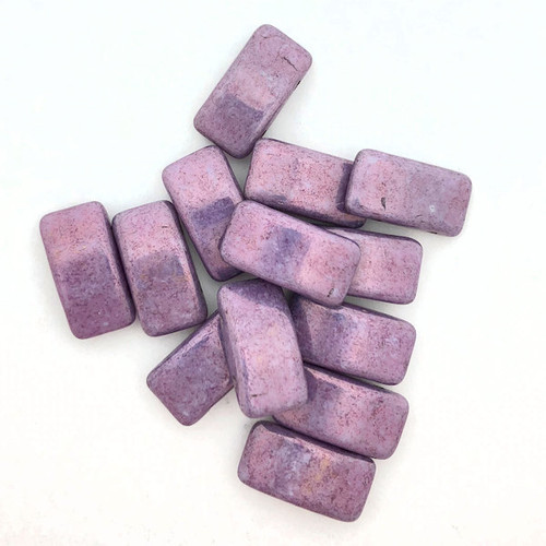Carrier Beads, Czech Glass, 2-hole, Purple Vega (Qty: 15)