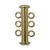 3-Strand Slide Tube Clasp, Gold-Plated (Qty: 1)