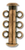 3-Strand Slide Clasp, 21mm, Copper-Plated (Qty: 1)