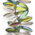 1-Hole Czech Glass Dagger Beads, Backlit Uranium (Qty: 25)