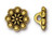 TierraCast Czech Rosette Button, Antiqued Gold-Plate, 12.25mm (Qty: 1)