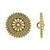 TierraCast Bali-Inspired Button,  Antiqued Gold Plate, 18mm (Qty: 1) Discontinued