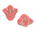 9mm Czech Glass Lily Beads, Opaque Red with Silver Wash (Qty: 12)