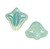 9mm Czech Glass Lily Beads, Blue & Green Full AB (Qty: 12)