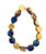 8mm Table Cut Fire Polished Beads, Sapphire w/ a Bronze & Gold Finish (Qty: 15)