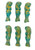 Mermaid Beads, Matte Teal w/ Bronze Wash, 5x25mm (Qty: 6)