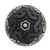 27mm Button, Black Swirls with Silver Center and Edging (Qty: 1)