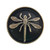 31mm Button, Antique Silver Dragonfly on a Black Background  (Qty: 1)