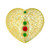 33x35mm Jeweled Heart w/ Intricate Gold Design (Qty: 1) Overstock