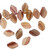 Czech Glass Leaf Beads, Taupe, Cream, Brown 6 x 12mm (Qty: 25)