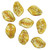 Czech Glass Leaf Beads, Cream/Light Olive with Amber, 10 x 15 mm (Qty: 20)