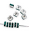 4mm Czech Crystal Squaredelle Spacers, Emerald/Silver (Qty: 12)