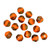 Orange and Dark Travertine Organic Round Glass Beads, 8mm (Qty: 15)