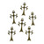 Cross Pendant/Earring/Charm, Brass-Plated Pewter, 13 x 23mm (Qty: 6)