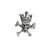 Skull & Crossbones with Crown, Silver-Plated Pewter, 18 x 22.5mm (Qty: 6)