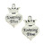 Knitting Diva Charm, Silver-Plated Pewter, 16 x 24mm (Qty: 2)