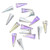 Spike Beads (for ornaments?), Half-Silver/Half-Clear Flashing Lavender 6.7 x 17mm (Qty: 15)