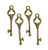 Key Charms, Club Suite, Brass-Plated Pewter (Qty: 4)
