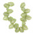 Pressed Glass Leaves,  Light Green w/ Silver (10x15mm) (Qty: 20)