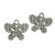 Butterflies Pendant/Earrings, Silver-Plated Pewter, 24 x 21mm (Qty: 2)