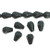 6 x 8mm Center-Drilled Faceted Teardrop Beads, Jet Black (Qty: 18)