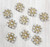 11mm Square Flower Beads, Alabaster w/Gold (Qty: 10)