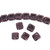 2-Hole Fixer Beads, Metallic Dark Burgundy, 8 x 7mm (Qty: 19)