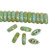 Cali Beads, 3-Hole, Turquoise Picasso, 3 x 8mm (Qty: 38)