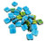 2-Hole Fixer Beads, Blue Turquoise/Vitrail, 8 x 7mm (Qty: 20)