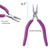 Flat Nose Pliers, Wide Tip, Purple Ergonomic Grip, 6.5" (Qty: 1)