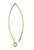 18K Gold Overlay Marquise Shape Earwires, 30mm, 20 ga. (Qty: 1 pr)