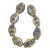Vintage Czech Glass Beads, 18x12, Ivory Travertine w/Dark Blue (Qty: 8 beads)