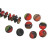1-Hole Lentil Beads, 6mm, Brick Red w/Green, 6mm (Qty: 50)