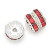 5mm Czech Crystal Rondelle Spacers, Siam in Silver (Qty: 12)