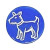 Vintage Czech Glass Dog/Terrier Button, Cobalt Blue w/Silver Wash (Qty: 1)