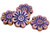 Gerber Daisy Flowers, 18mm, Opaque Pink Spotted w/Dark Blue Wash (Qty: 4)