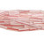 Antique Venetian Bugle Beads, Satin White w/Red Stripe 22-Inch @ 50 Pcs (1930's)
