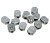 Silver-Plated Hematite Buddha Head Beads, 8x6mm (Qty: 12)