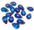 6x9mm Czech Glass Drop Beads, Dark Aqua w/Pink Wash (Qty: 15) They look amazing!