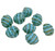 Groovy Oval Glass Beads, Dark Aqua w/Metallic Fuchsia Wash (Qty: 8)