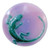 23mm Vintage Czech Glass, Gecko/Lizard Button, Purple Opal w/Green Paint, Metal Shank (Qty: 1)