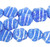 Puffy Freeform Oval/Round Beads, Light Sapphire Blue w/Silver Stripes (Qty: 10)