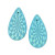 Matte Turquoise Tear Drop Pendant, Laser-Etched Spiral Checkerboard AB, 18x30mm (Qty: 2) Custom made for us!